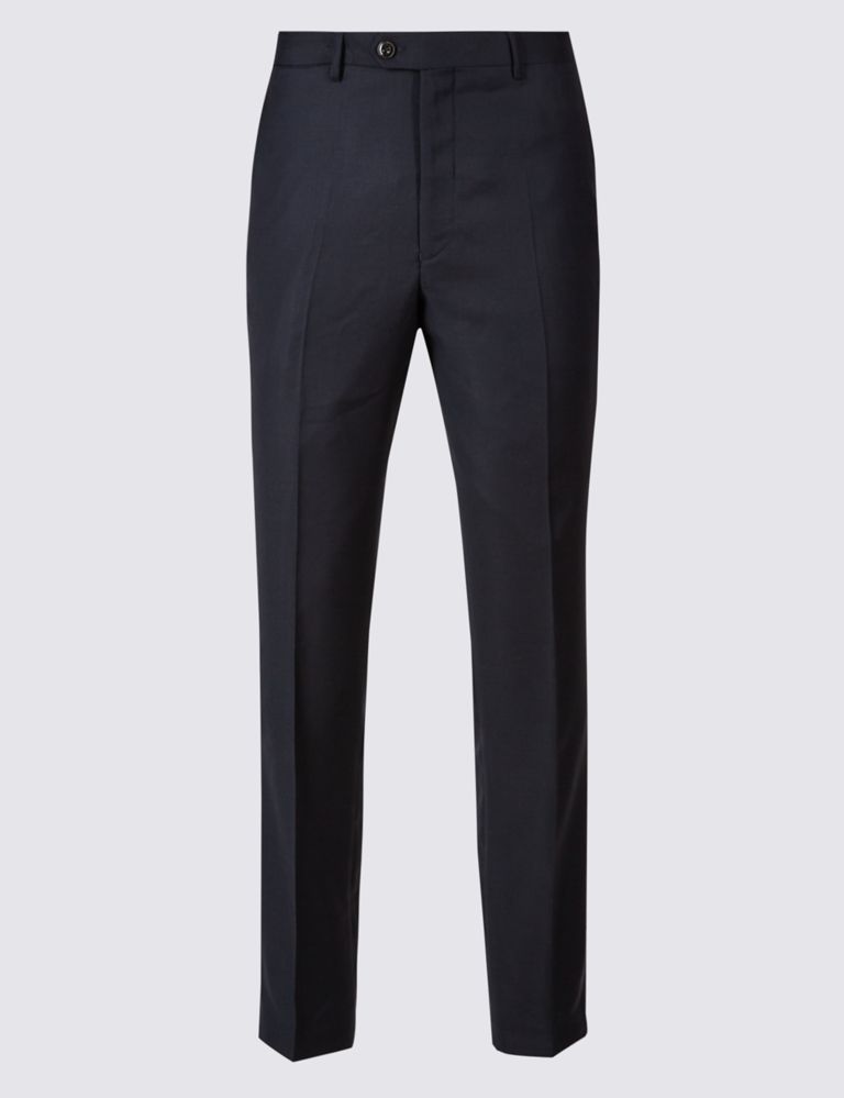 Tailored Fit Pure Wool Textured Trousers 2 of 5