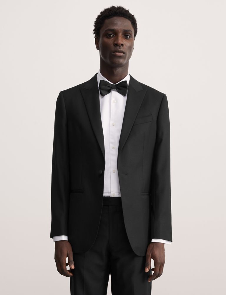 Tailored Fit Pure Wool Tuxedo Jacket 1 of 9