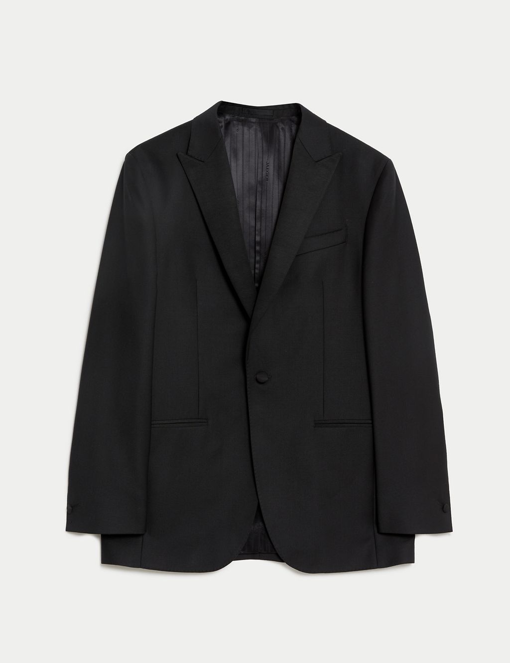 Tailored Fit Pure Wool Tuxedo Jacket 1 of 9