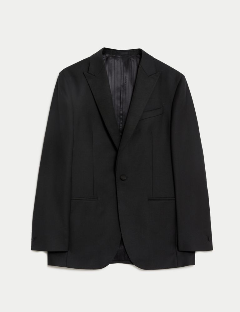 Tailored Fit Pure Wool Tuxedo Jacket 3 of 9