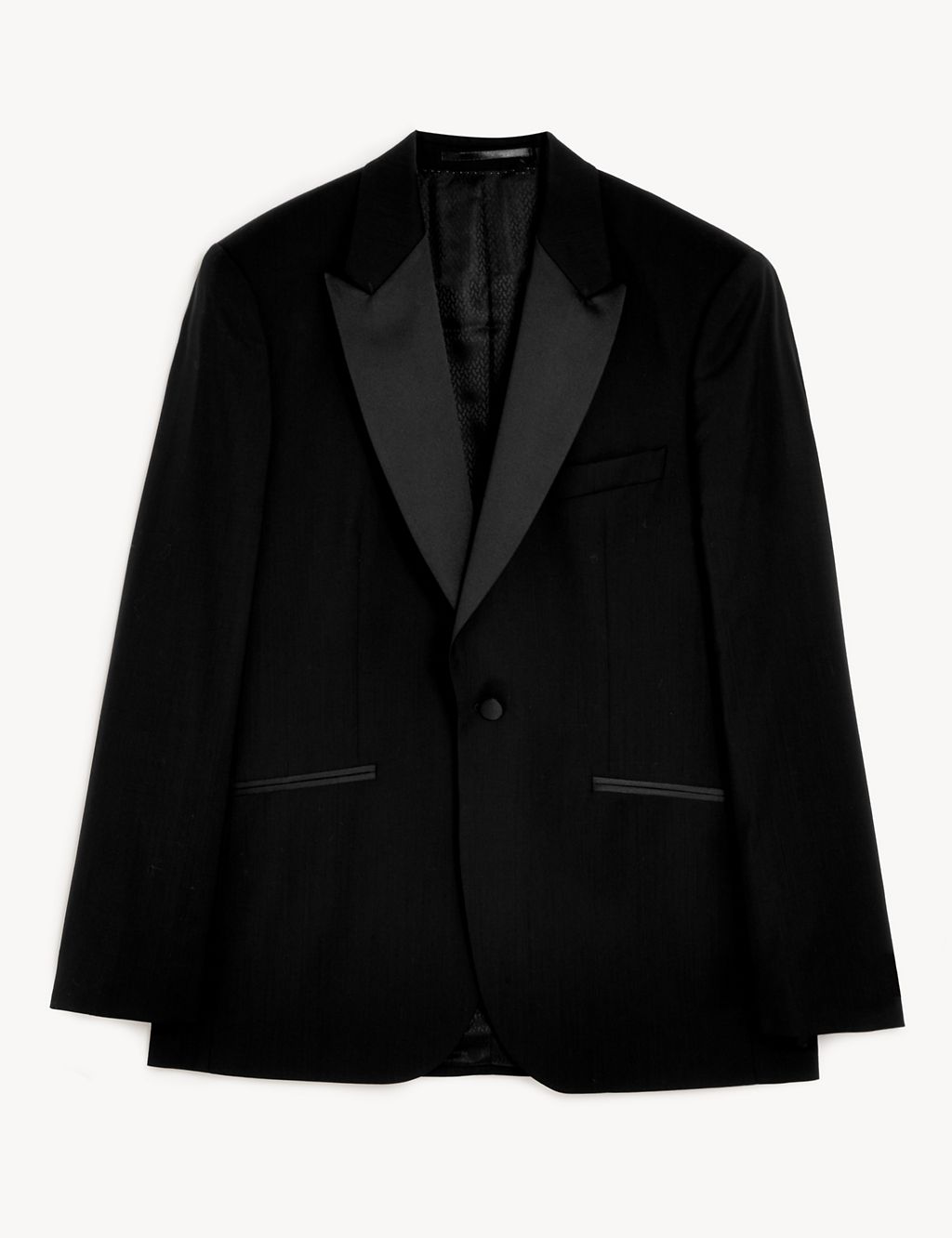 Tailored Fit Pure Wool Tuxedo Jacket 1 of 2