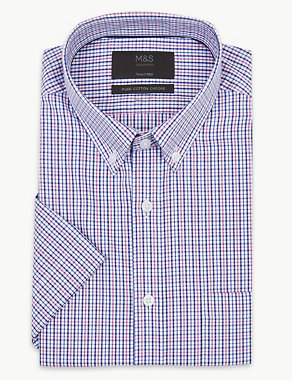 Tailored Fit Short Sleeve Oxford Shirt Image 2 of 5