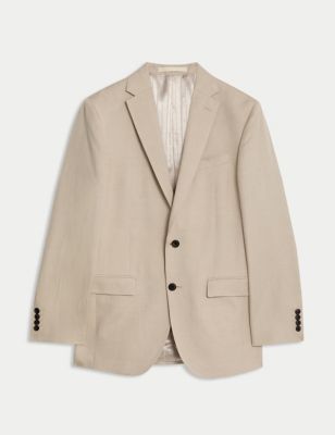 Tailored Fit Silk & Linen Blend Suit Jacket Image 2 of 10