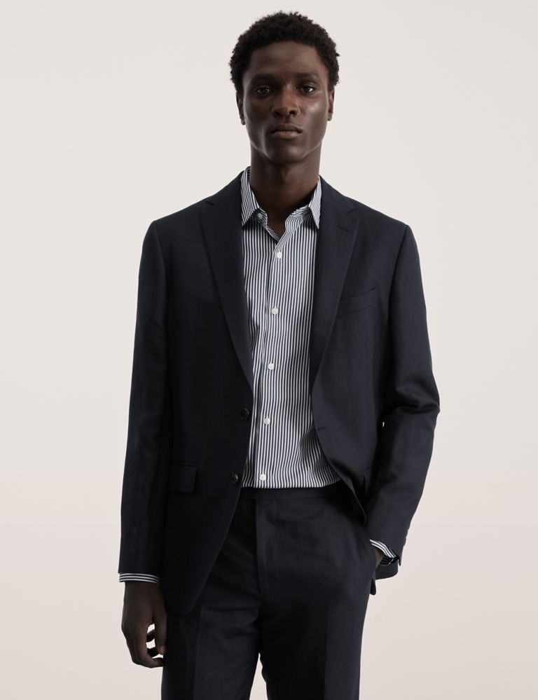 Tailored Fit Silk & Linen Blend Suit Jacket 1 of 9