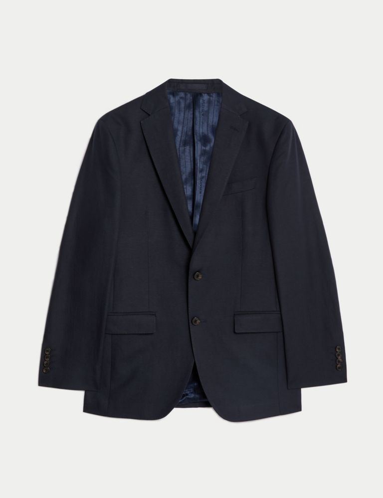 Tailored Fit Silk & Linen Blend Suit Jacket 3 of 9