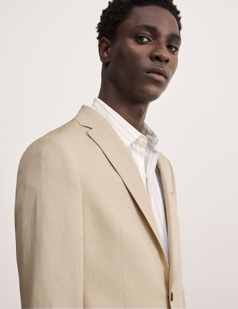 Tailored Fit Silk & Linen Blend Suit Jacket 7 of 10