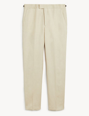 Tailored Fit Silk And Linen Trousers Image 2 of 8