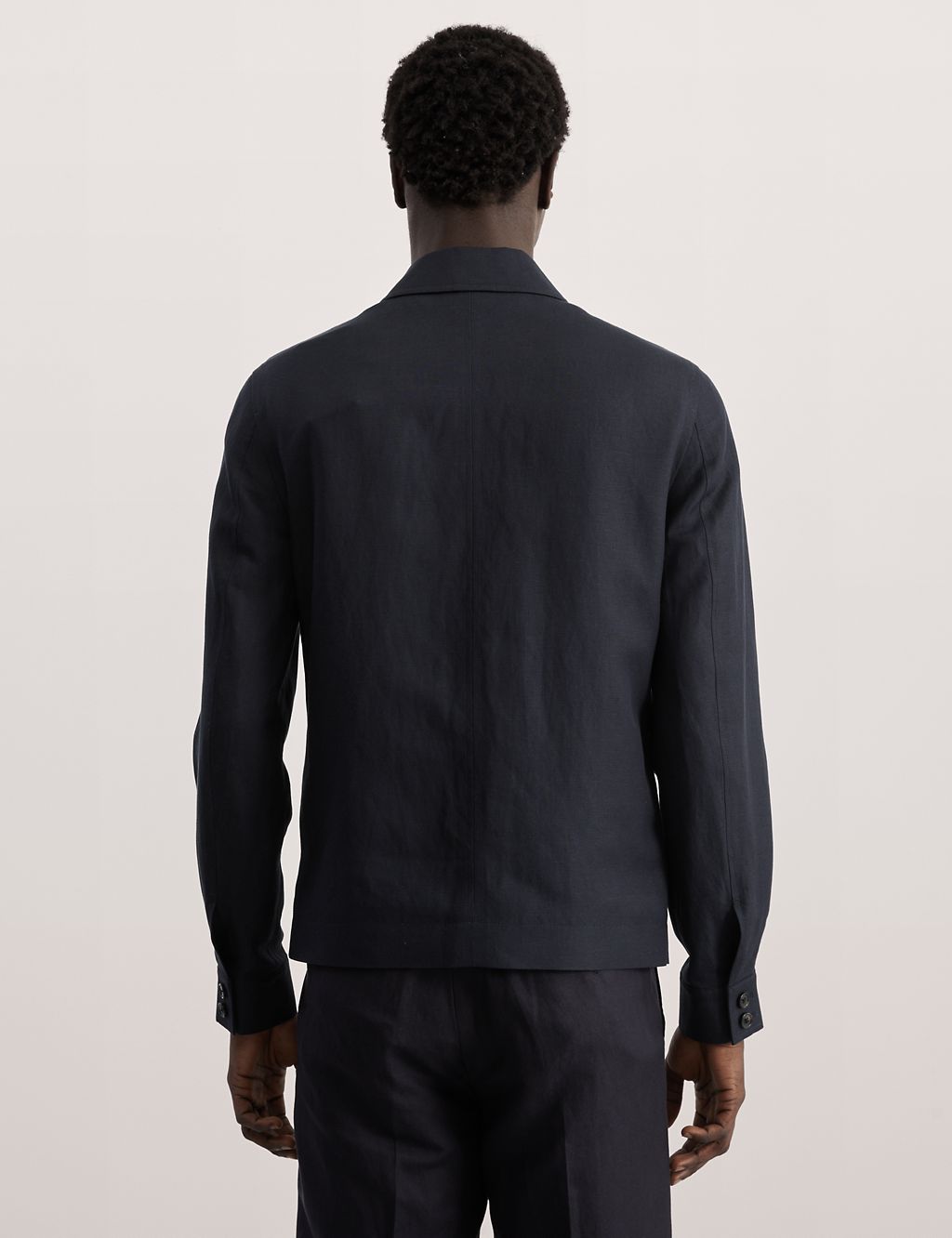 Tailored Fit Silk Linen Blend Harrington Jacket 4 of 8