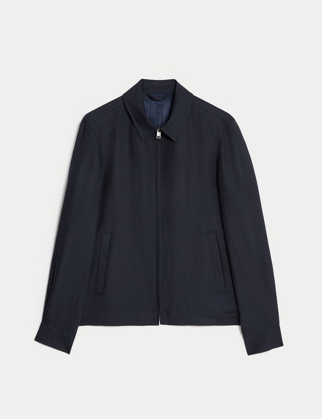 Tailored Fit Silk Linen Blend Harrington Jacket 1 of 8
