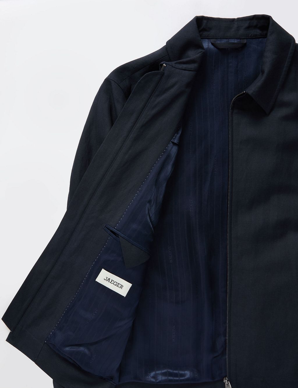 Tailored Fit Silk Linen Blend Harrington Jacket 6 of 8