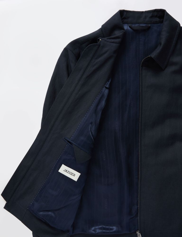 Tailored Fit Silk Linen Blend Harrington Jacket 8 of 8