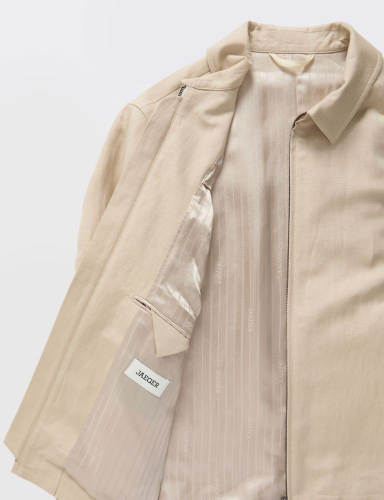 Tailored Fit Silk Linen Blend Harrington Jacket 8 of 8