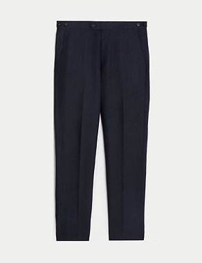 Tailored Fit Silk Linen Blend Trousers Image 2 of 8