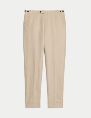 Tailored Fit Silk Linen Blend Trousers Image 2 of 9