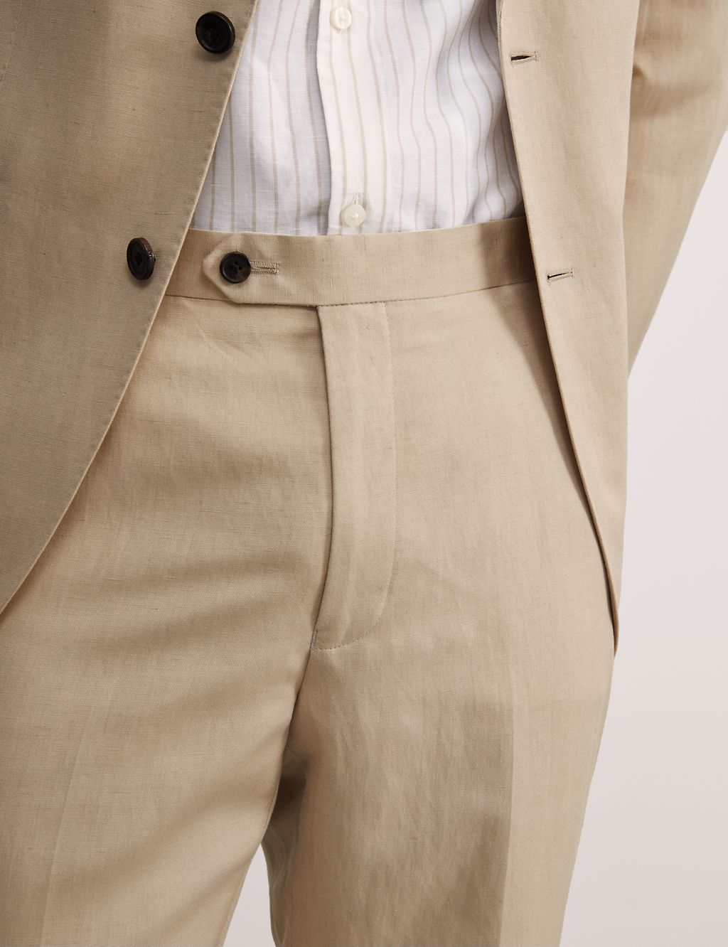 Tailored Fit Silk Linen Blend Trousers 7 of 9