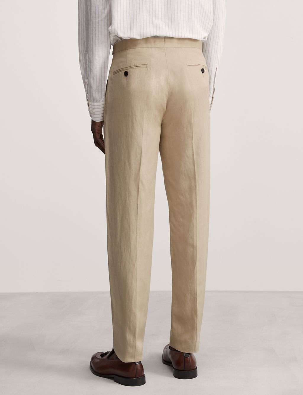 Tailored Fit Silk Linen Blend Trousers 8 of 9