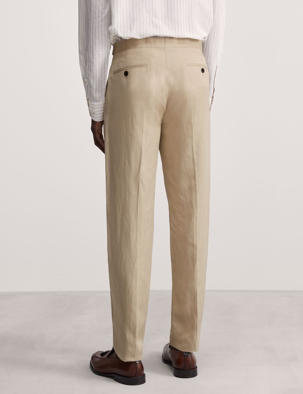 Tailored Fit Silk Linen Blend Trousers 8 of 9