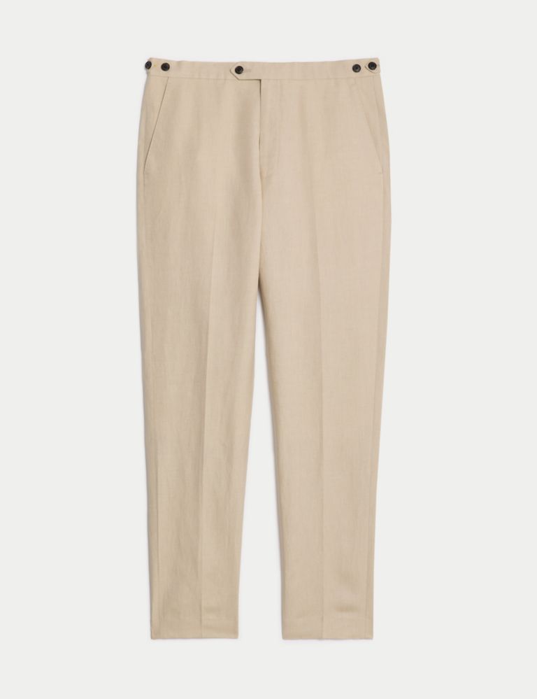 Tailored Fit Silk Linen Blend Trousers 3 of 9