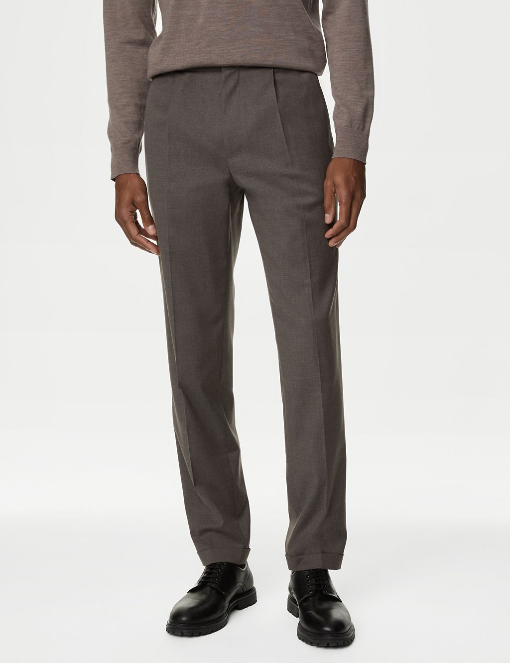 Tailored Fit Single Pleat Trousers 3 of 6
