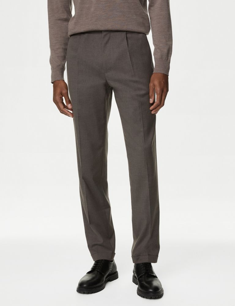 Tailored Fit Single Pleat Trousers 1 of 6