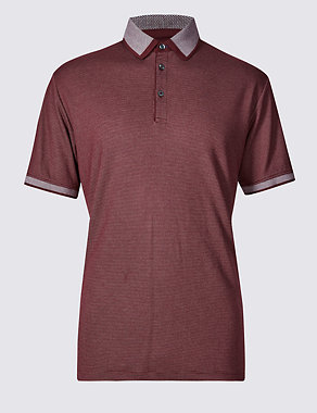 Tailored Fit Striped Polo Shirt Image 2 of 3