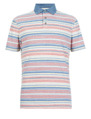 Tailored Fit Striped Polo Shirt Image 2 of 4