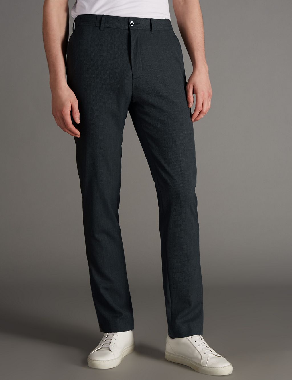 Tailored Fit Textured Chinos with Wool 3 of 3