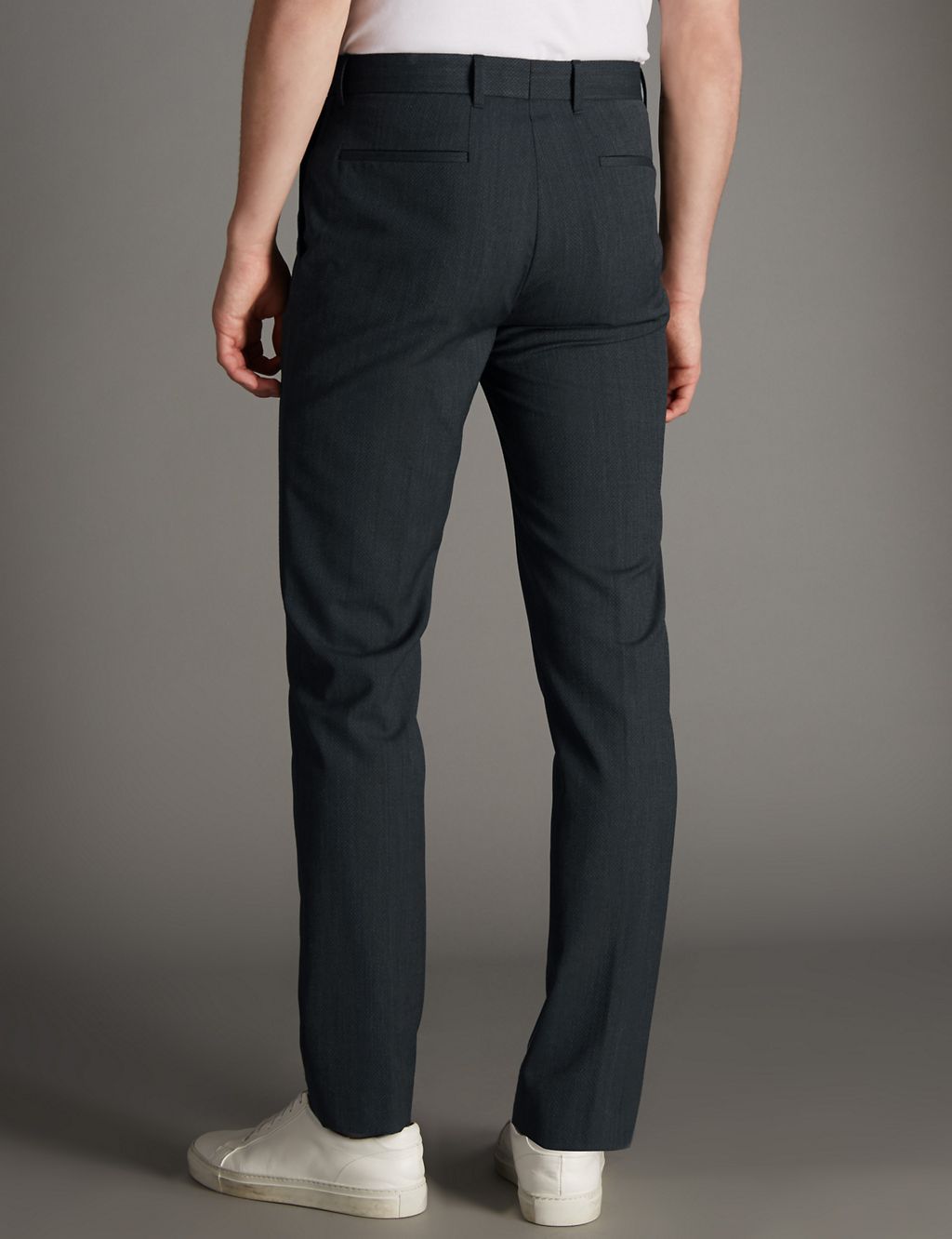 Tailored Fit Textured Chinos with Wool 2 of 3