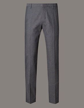 Tailored Fit Textured Flat Front Chinos Image 2 of 3