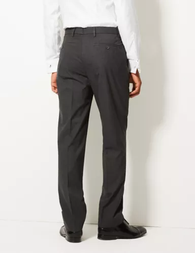 Tailored Fit Textured Flat Front Trousers 4 of 5