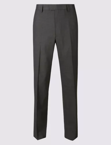 Tailored Fit Textured Flat Front Trousers 2 of 5