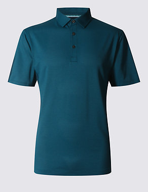 Tailored Fit Textured Polo Shirt Image 2 of 4