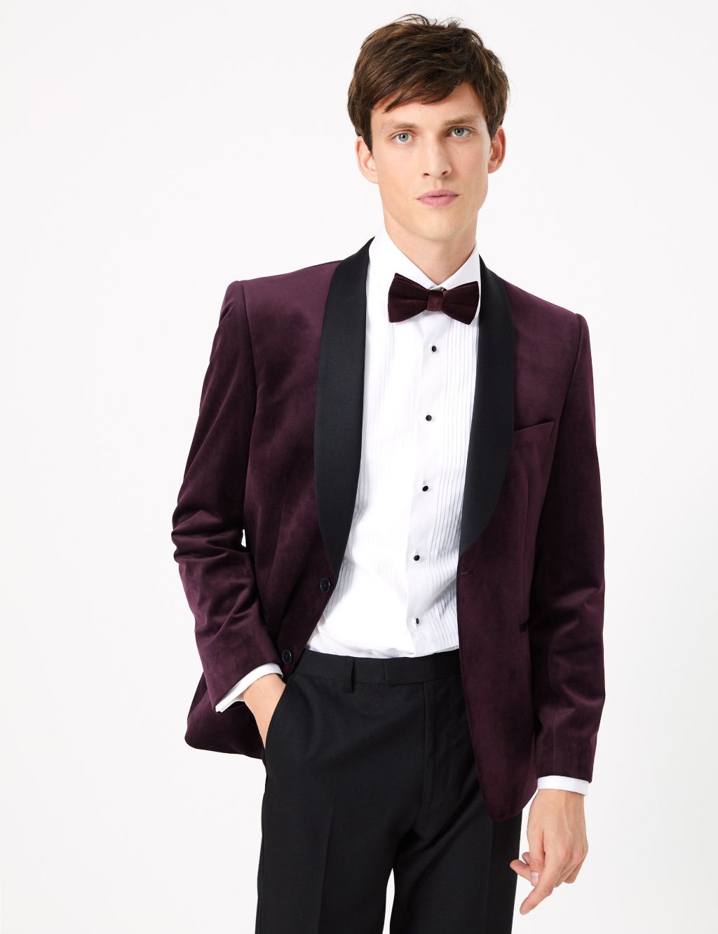 Tailored Fit Velvet Jacket | M&S Collection | M&S