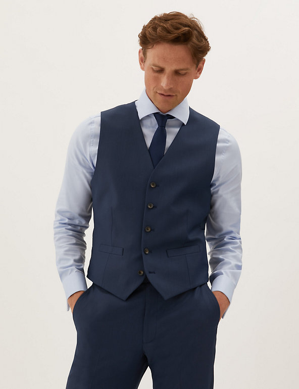 size Large Buy 1 get 1 free Mens Waistcoat M&S Indigo dark blue 