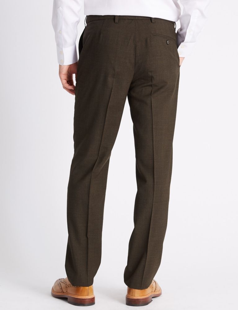 Tailored Fit Wool Blend Flat Front Trousers 4 of 5