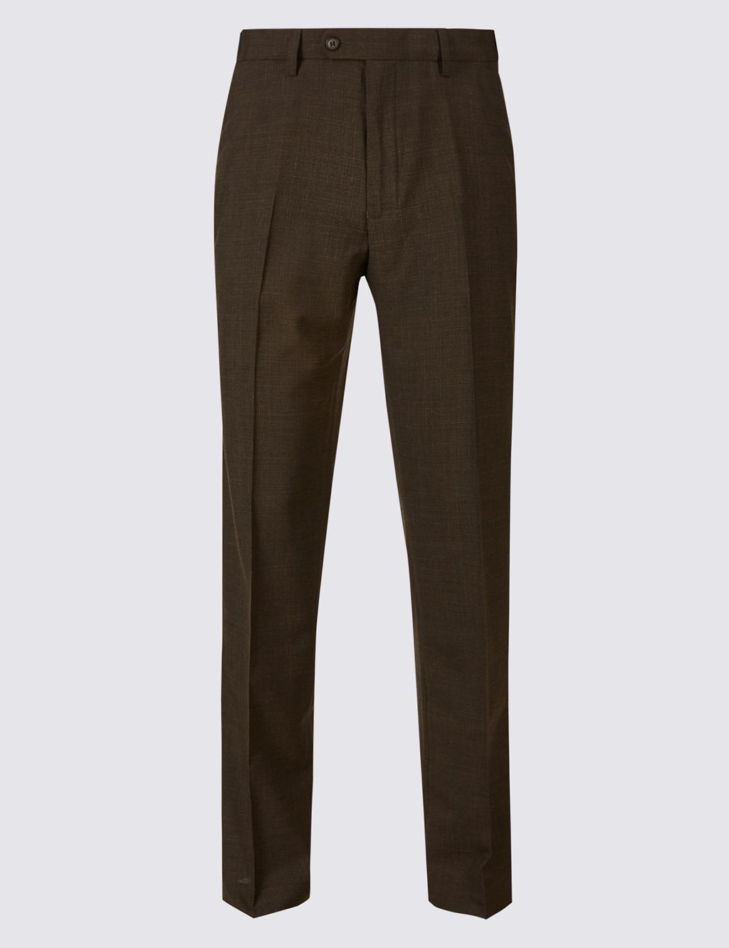 Tailored Fit Wool Blend Flat Front Trousers 1 of 5