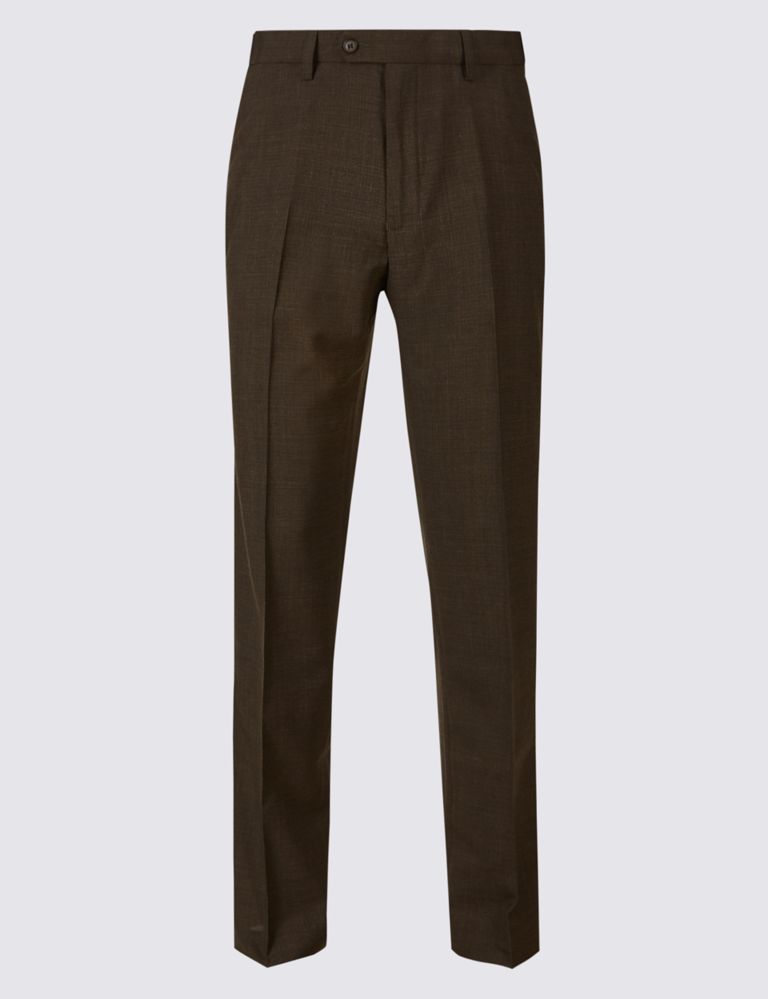 Tailored Fit Wool Blend Flat Front Trousers 2 of 5