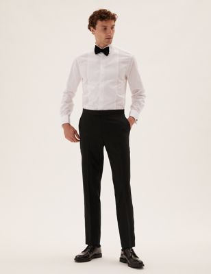 Tailored Fit Wool Blend Tuxedo Trousers ...