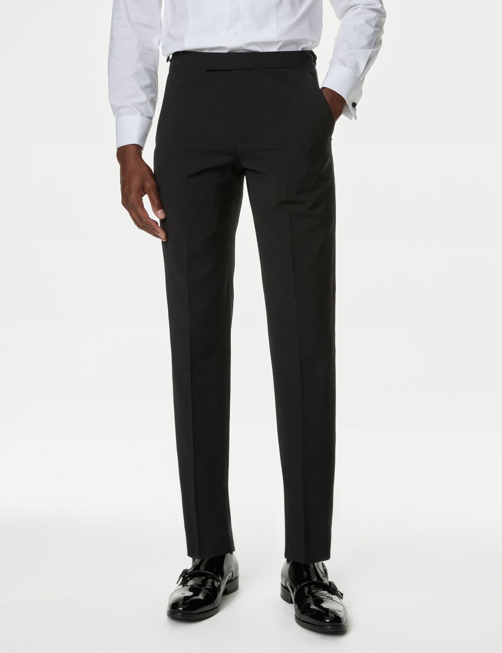 Tailored Fit Wool Blend Tuxedo Trousers 3 of 6