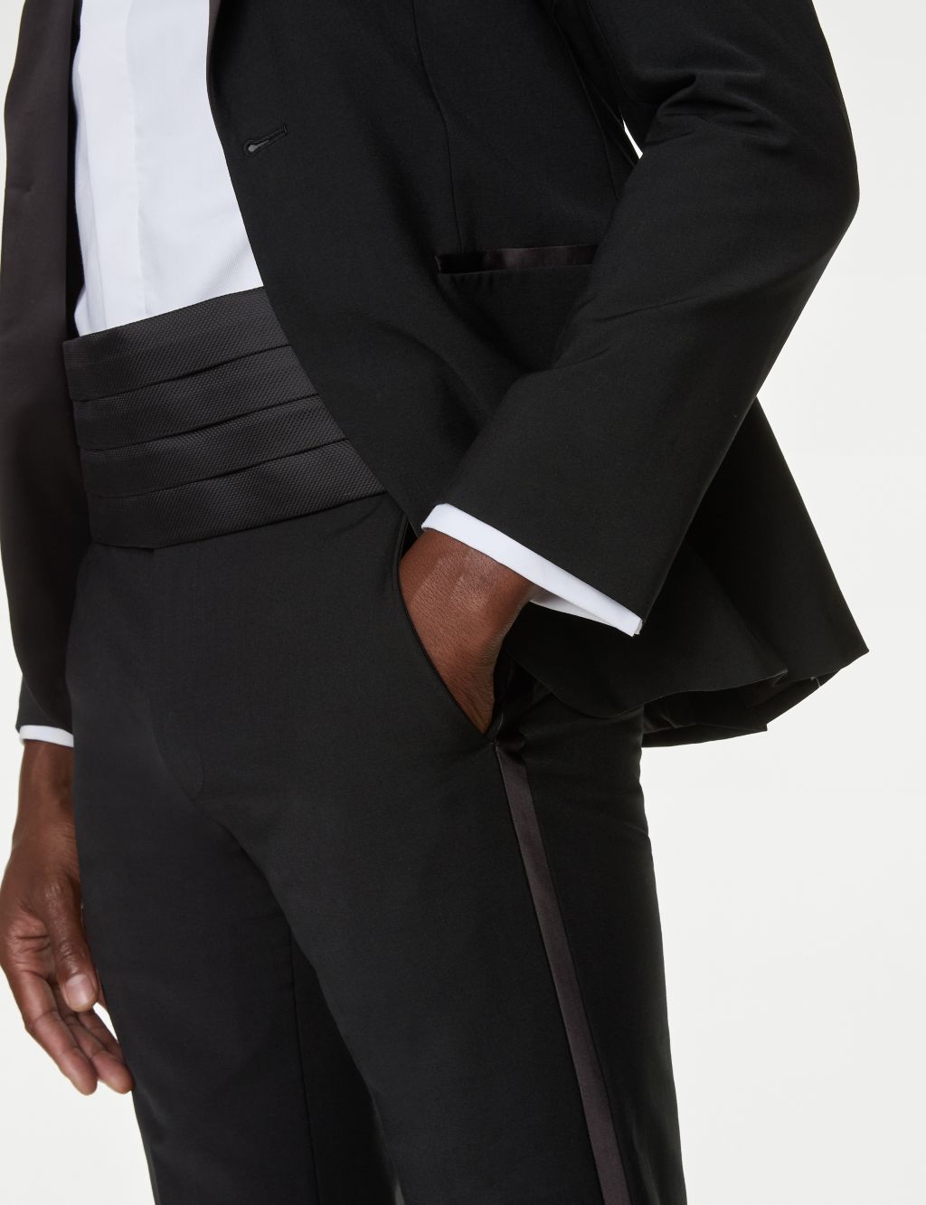 Tailored Fit Wool Blend Tuxedo Trousers 5 of 6