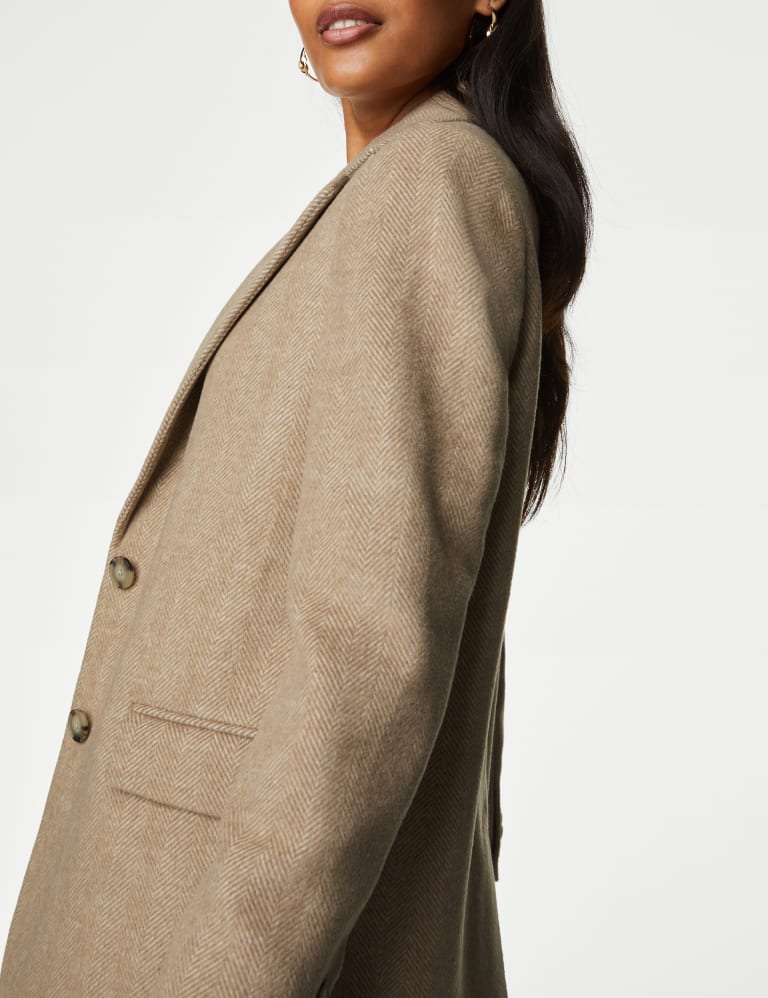 Tailored Herringbone Blazer M S Collection M S