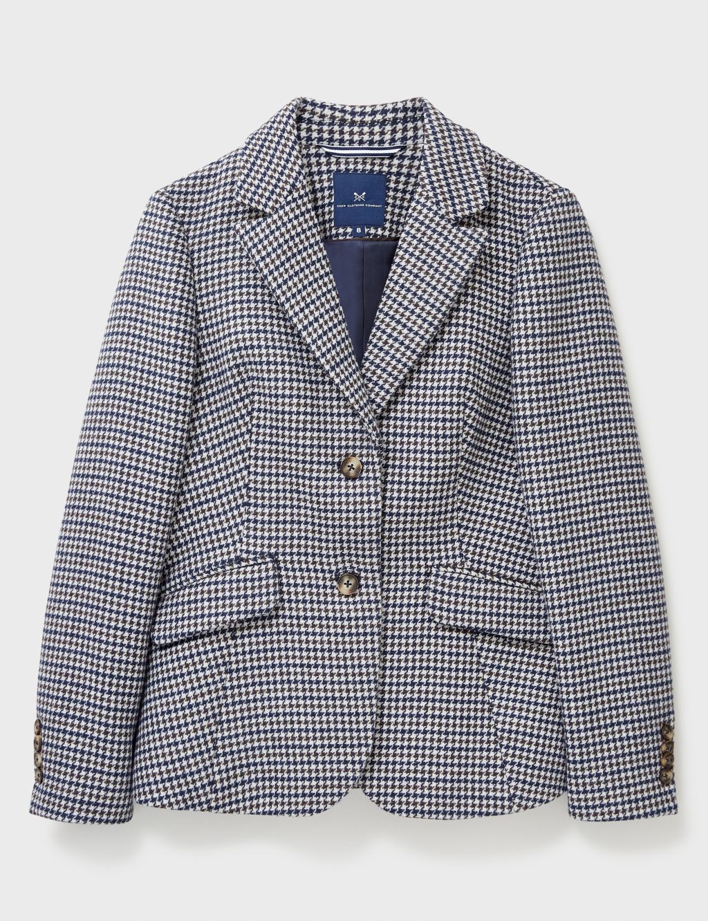Buy Tailored Houndstooth Blazer with Wool | Crew Clothing | M&S