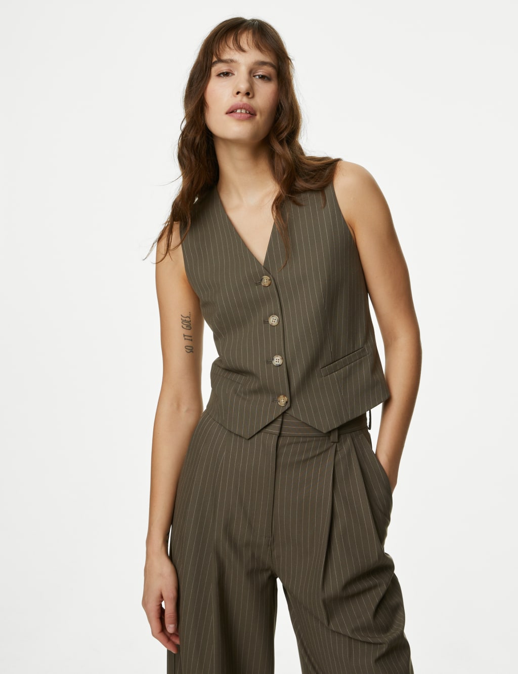 Ladies pinstripe sale waistcoat