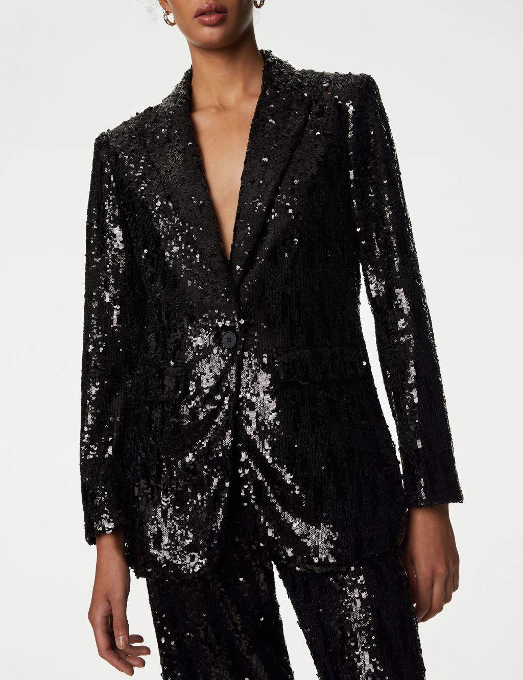 Tailored Sequin Single Breasted Blazer | M&S Collection | M&S
