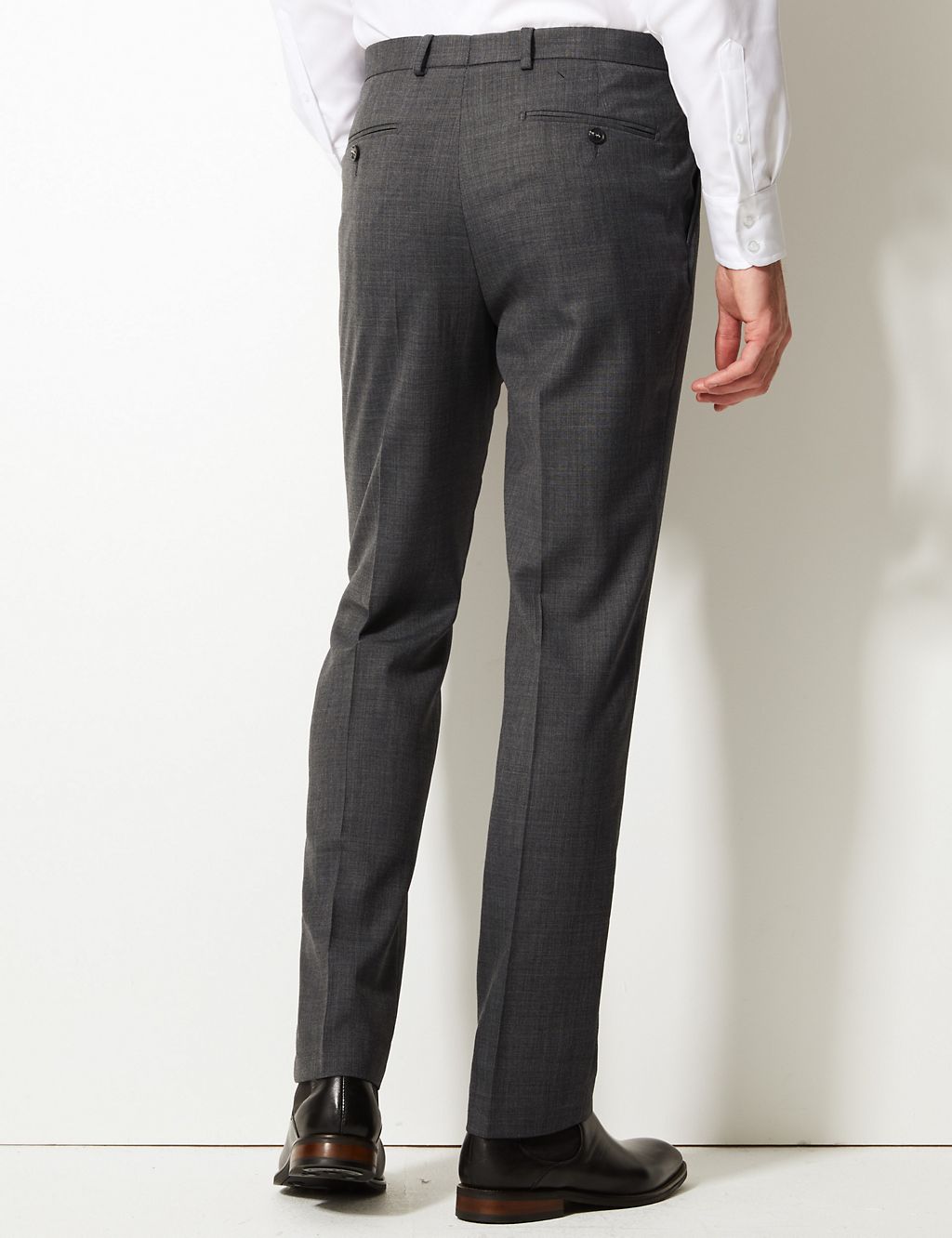 Tailored Wool Blend Single Pleated Trousers 4 of 5