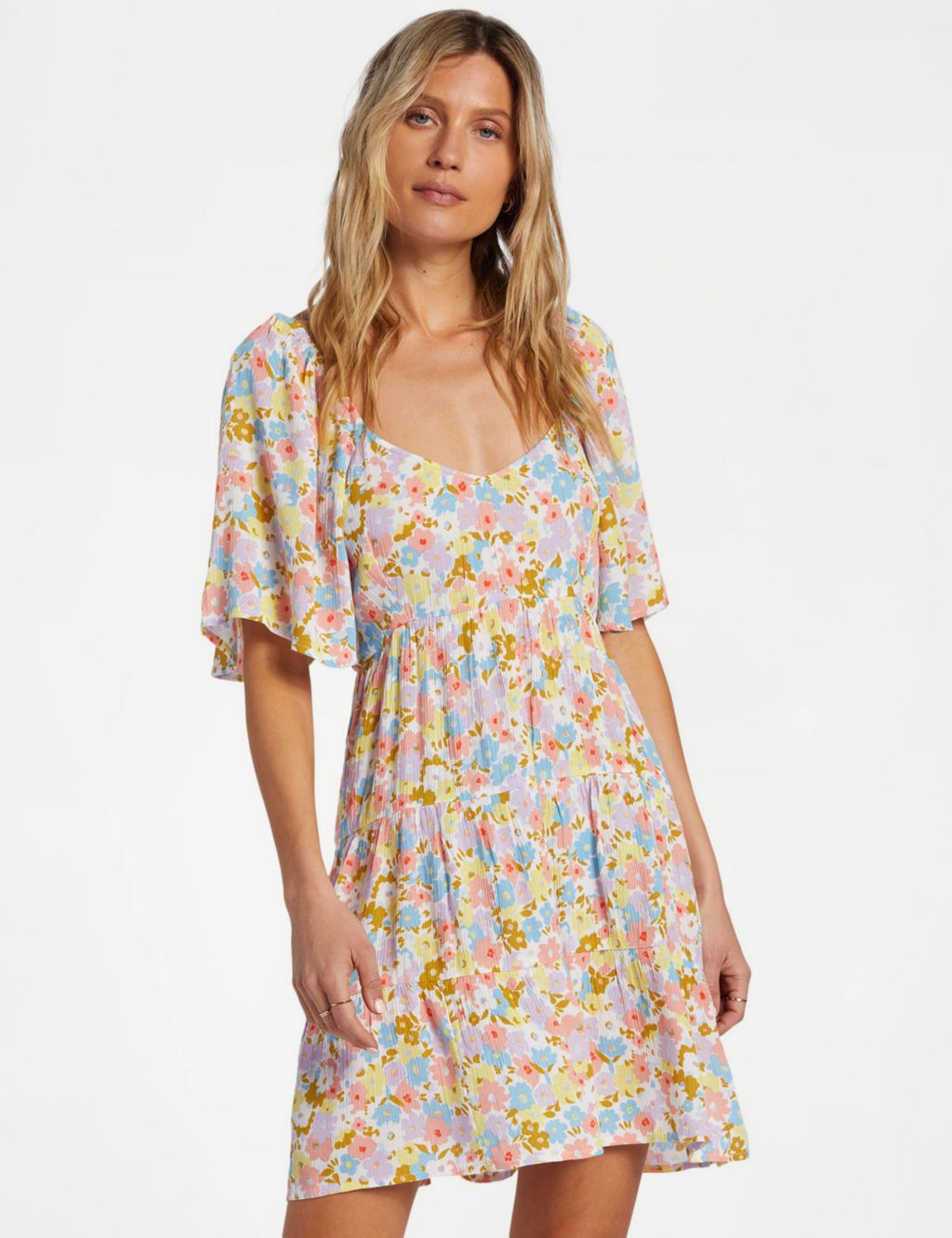 Take A Chance Floral Tiered Mini Dress 3 of 5