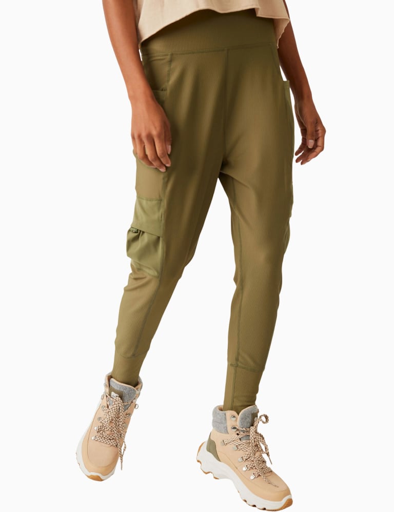 Khaki tapered joggers store