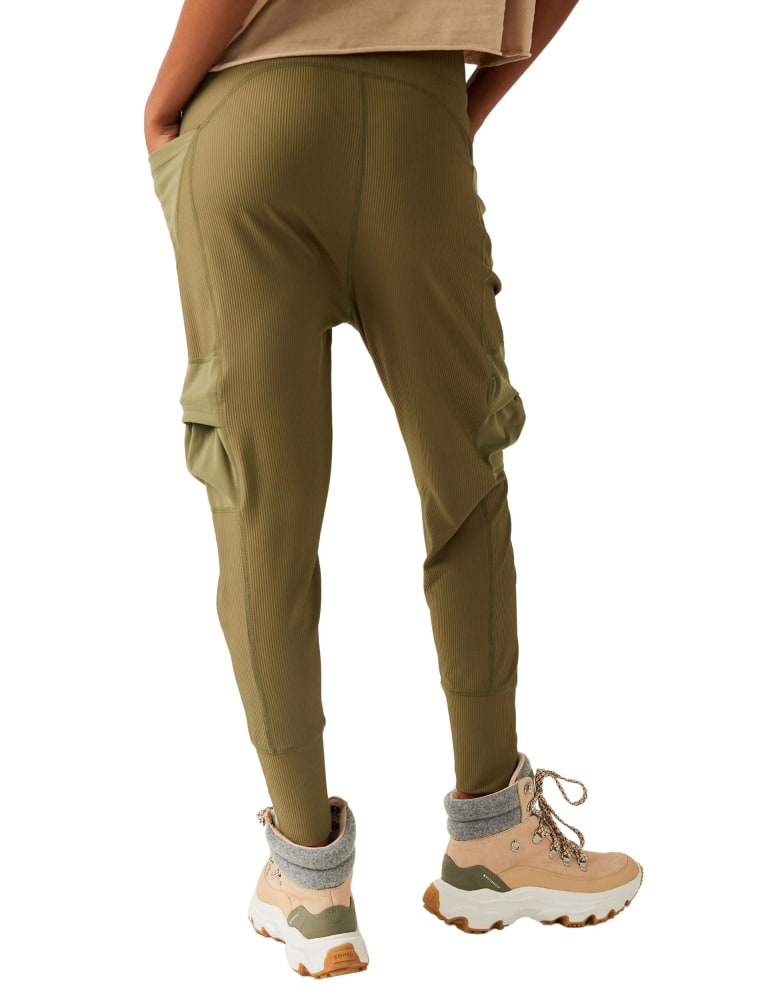 Khaki tapered joggers shop