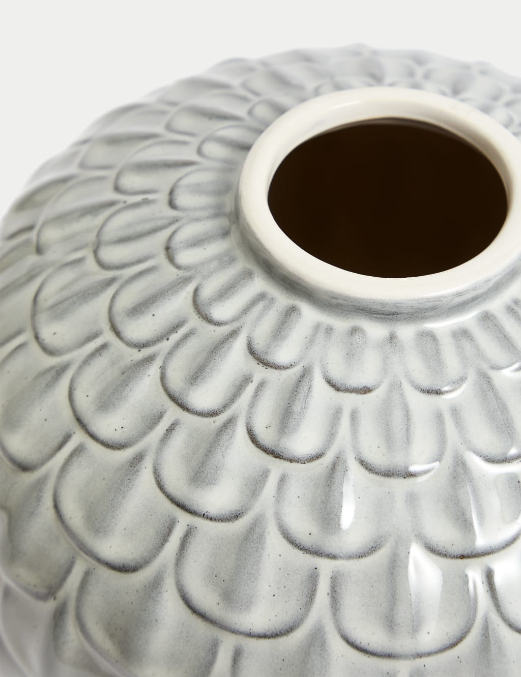 Tall Scallop Glazed Vase M&S Collection M&S