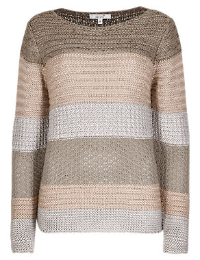 Tape Knit Striped Textured Jumper Image 2 of 4